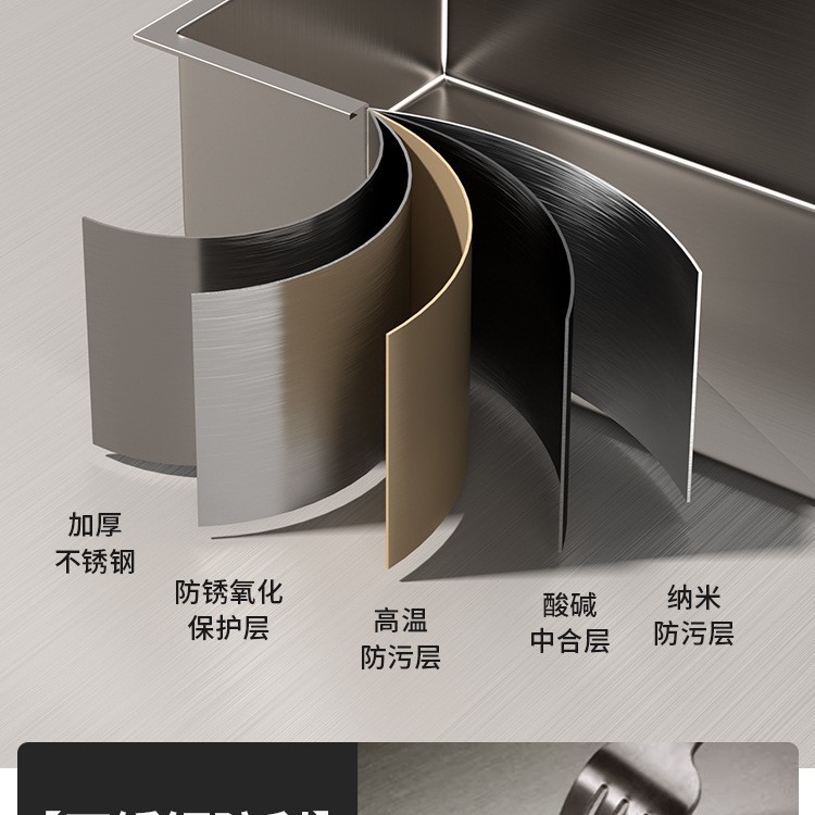 lavabo de verduras gris de pistola 304 gran fregadero de acero inoxidable fregadero de cocina mano nano lavabo lavabo lavabo