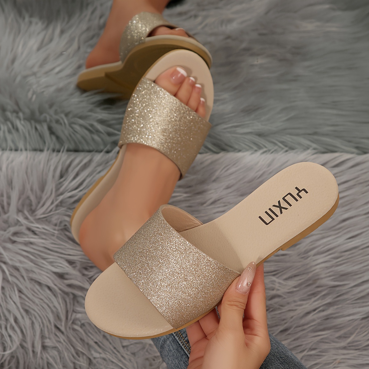 Zapatillas Planas para Mujer con Capellada de Gretel y Suela de PVC, Resistentes al Desgaste para Uso Casual image 1