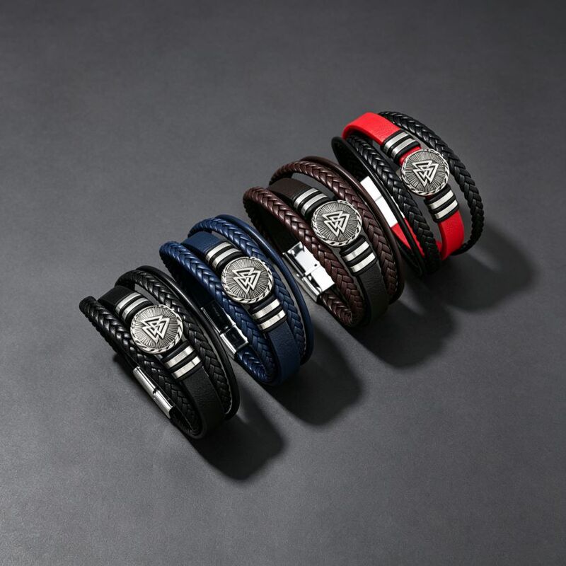 New retro magnetic clasp fashion leather couple alloy hand-woven bracelet, versatile men's bracelet jewelry New retro magnetic clasp fashion leather couple alloy hand-woven bracelet, versatile men's bracelet jewelry