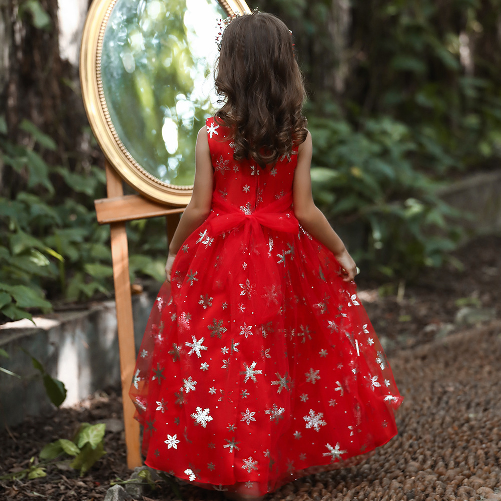 速賣通兒童圣誕禮服公主裙長款走秀演出服中大童婚紗服裝現(xiàn)貨供應