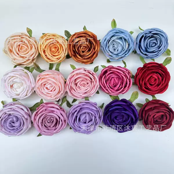 simulation imperial concubine rose head simulation flower wall artificial flower hairpin hairpin hair accessories diy headwear duckbill clip side clip