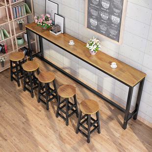 Wholesale Light Luxury Bar Table for Home Use, Long Table for Commercial Use, Wall-Mounted Bar Table for Milk Tea Shop, Restaurant Long Small Bar Table with High Legs