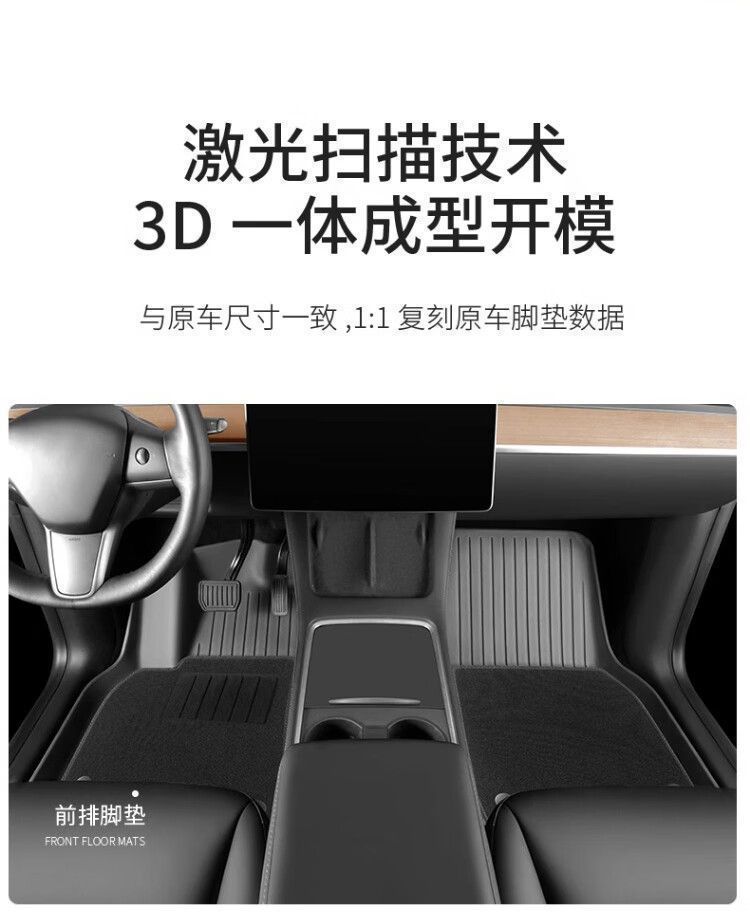 Suitable for Tesla's New Model 3/Model Y Special Car Floor Mats Tpe Car Accessories Not Fully Enclosed