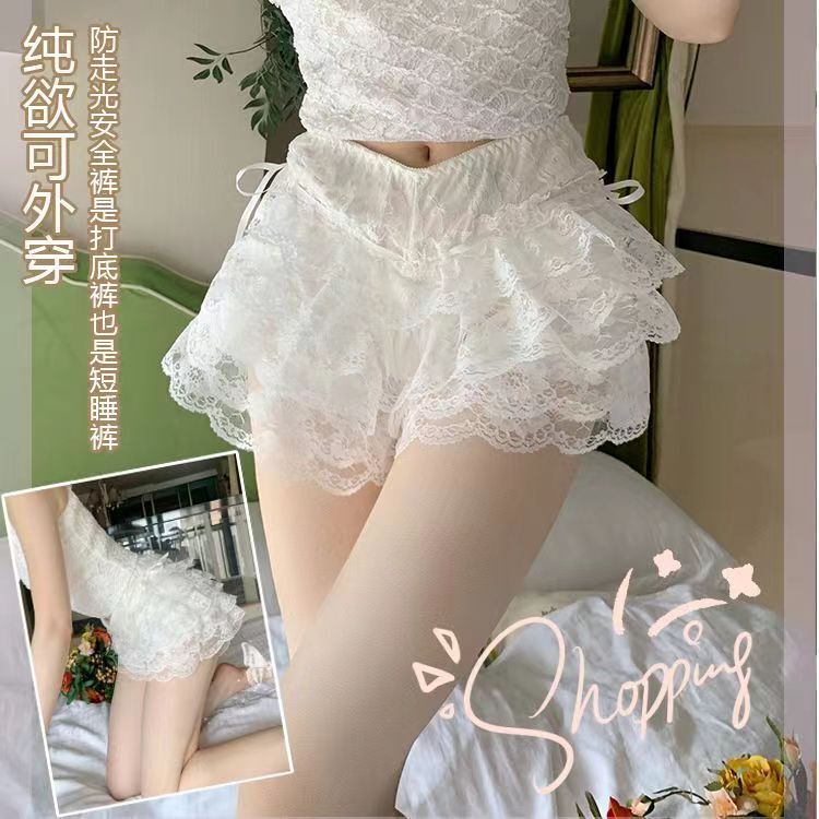 jk skirt lining fluffy leggings anti-exposure white lace cake safety pants women's summer insurance shorts can be worn outside