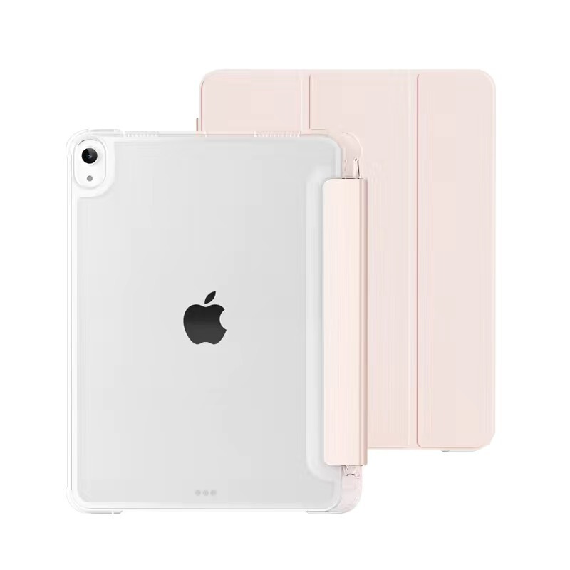 For 2024 new ipadair6 protective shell pro11 inch tri-fold transparent pen slot MINI6 anti-fall airbag