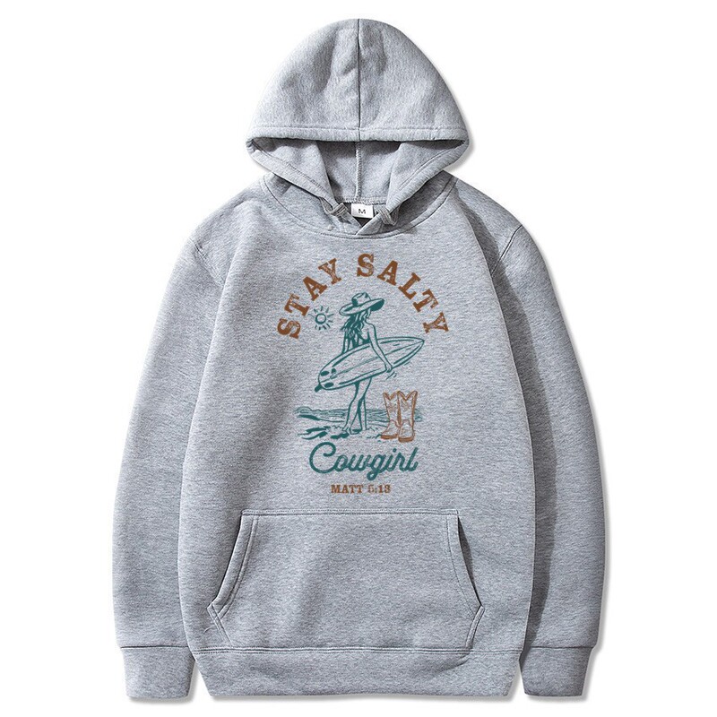 Cross-border American retro hooded sweatshirt for men and women, with surfer girl letter print, loose casual pullover hoodie