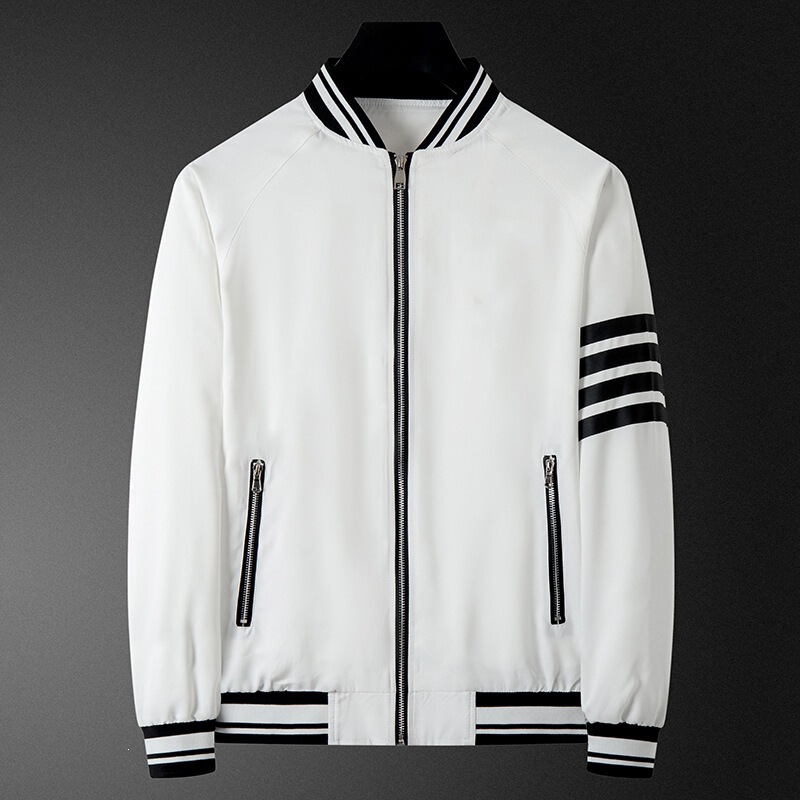 2025 New Youth Men's Fashion Jacket with Four Stripes and Color Inserts, Trendy and Versatile Outerwear