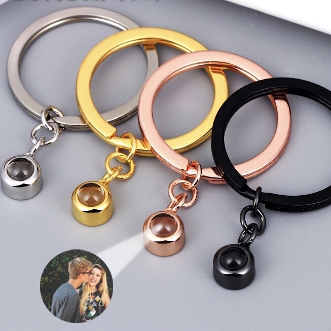 Foreign trade projection key chain pendant 100 languages I love you projection custom photo surprise Christmas gift