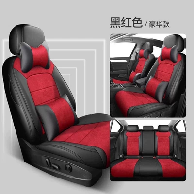 Modelə uyğun (Original) oturacaq örtükləri: New Volkswagen 06 New Energy - black-red-deluxe-edition-five-seats-fully-surrounded-by-front-and-rear-rows