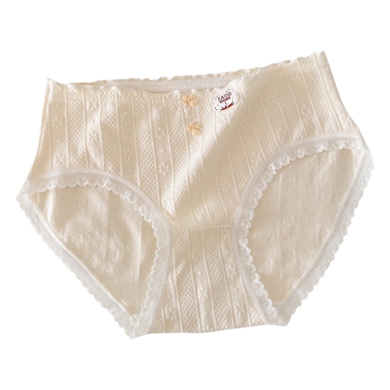 5A pantalones completos antibacterianos ropa interior de algodón para mujer clase A bebé algodón jacquard de algodón para niña cintura media calzoncillos cómodos