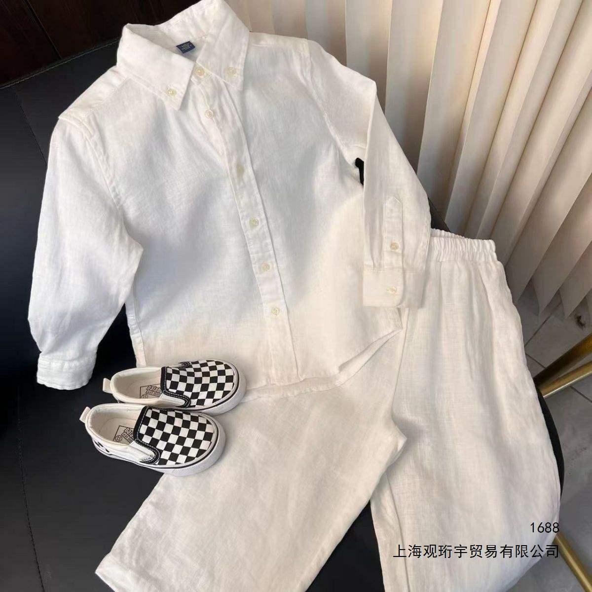 Children's pure linen shirts, spring and summer wear, breathable shirts for boys and girls, summer linen pants, comfortable and relaxed children's clothing.