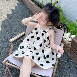 女童夏装连衣裙2025新款儿童纯棉背心裙洋气宝宝夏季无袖公主裙子