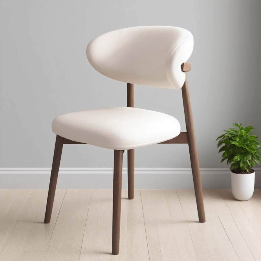 Silla de comedor de madera sólida nórdica, silla de respaldo de paquete blando, taburetes de hoteles, hoteles, casas de muestra, centro de exhibición, sillas de negociación