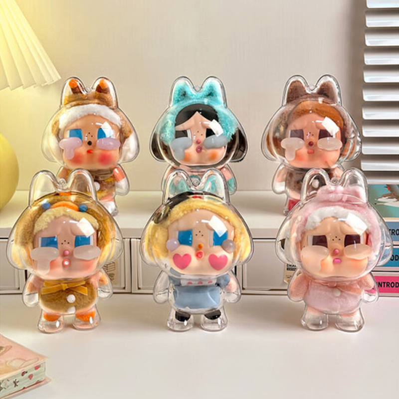 CRYBABY 泣き人形保護ケース HD 透明ビニール人形バッグ保護カバー labubu 収納旅行ダストカバー|undefined