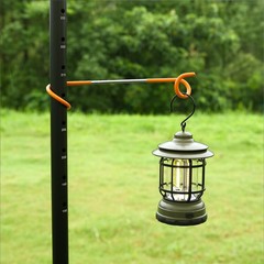 Creative pig tail hook convenient S-shaped gas lamp hook outdoor camping metal two-way camp tent light hook