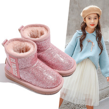 2021新款童鞋女童棉鞋冬季新款防滑小女孩冬鞋加绒保暖儿童雪地靴