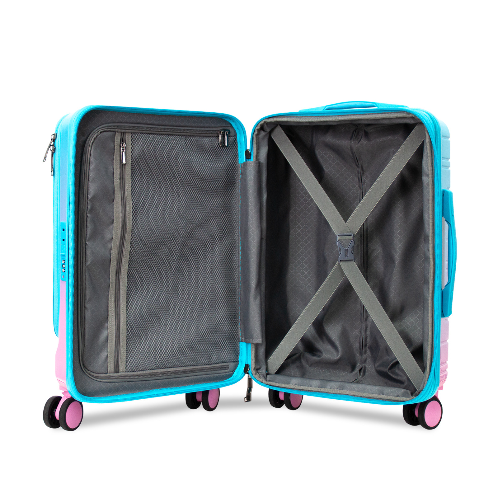 Vali PC mở nắp trước có ngăn laptop 20 inch chống mài mòn — màu đen, Xanh dần, màu hồng, màu trắng chi tiết 4