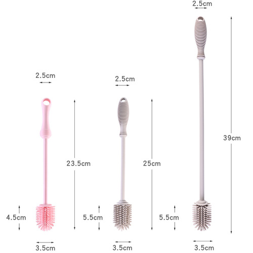 Cross-border household silicone bottle brush, long-handled silicone glass cup cleaning brush, kitchen thermos cup brush, straw brush