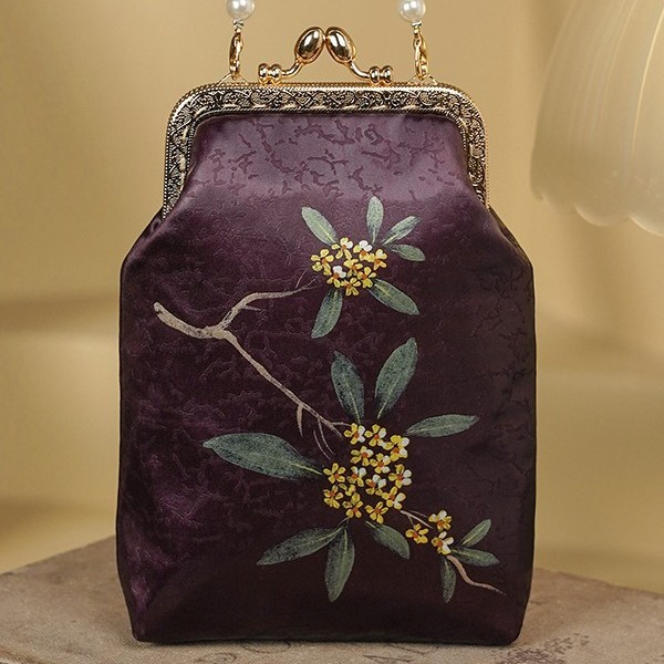 Mala de mão vintage estilo chinês com fecho dourado para mulher_voghion.com