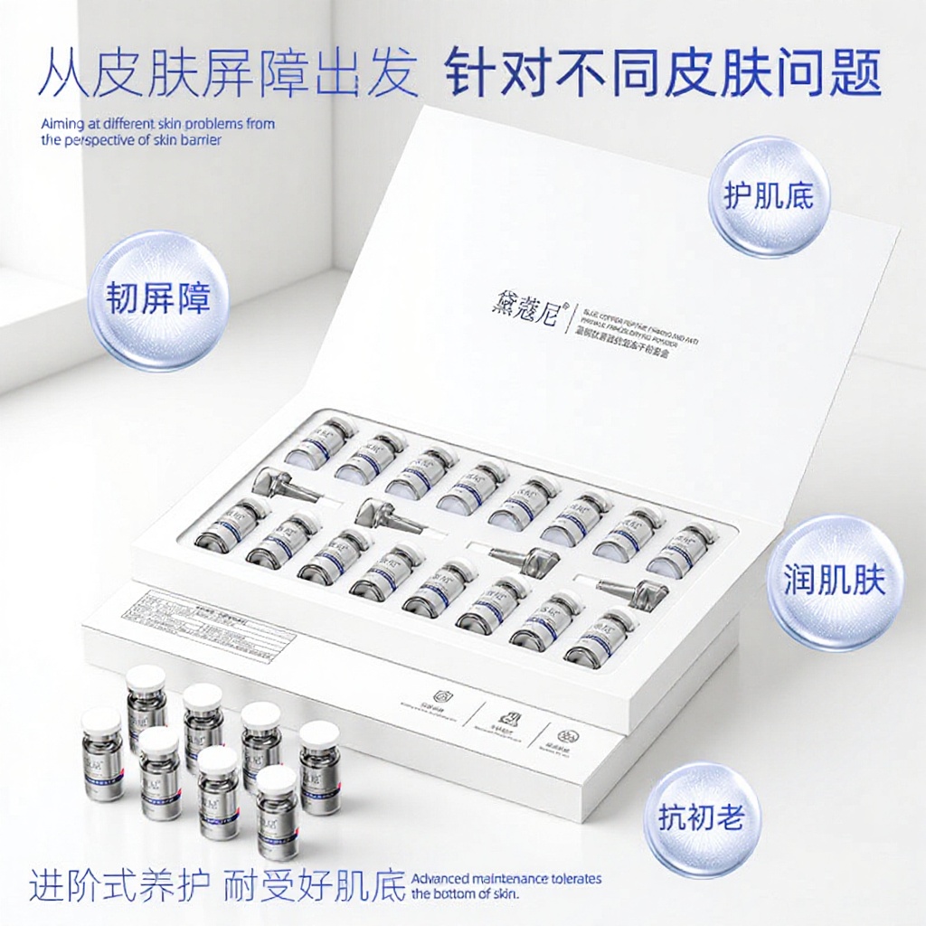 [Medical Aesthetic Freeze-Dried Powder] 80,000 Units Blue Copper Peptide Freeze-Dried Powder Set - Firming, Anti-Wrinkle, and Repairs Acne Scars