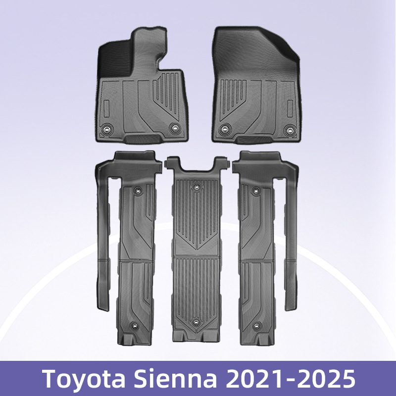 Es adecuado para TOYOTA Sienna 21 - 24 7 / 8 asientos 3D todo el tiempo material TPE almohadilla de suelo