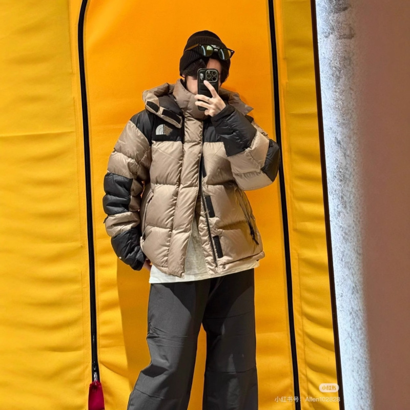 2025 New Model North Face Ue Peak Series down Winter Thickened Color-Blocked Hooded down Jacket Pro Coat for Men and Women