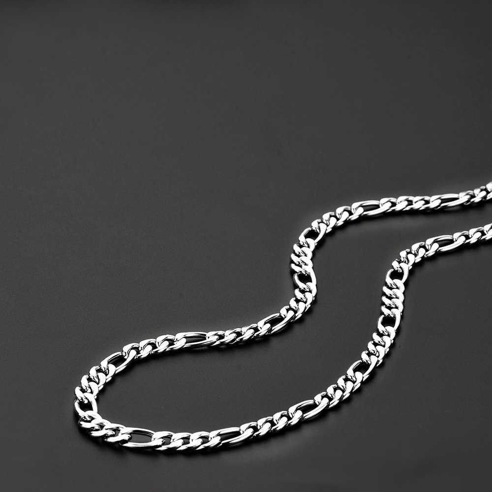 Men's Figaro Chain Silver-plated Necklace For Stylish Accessories_voghion.com