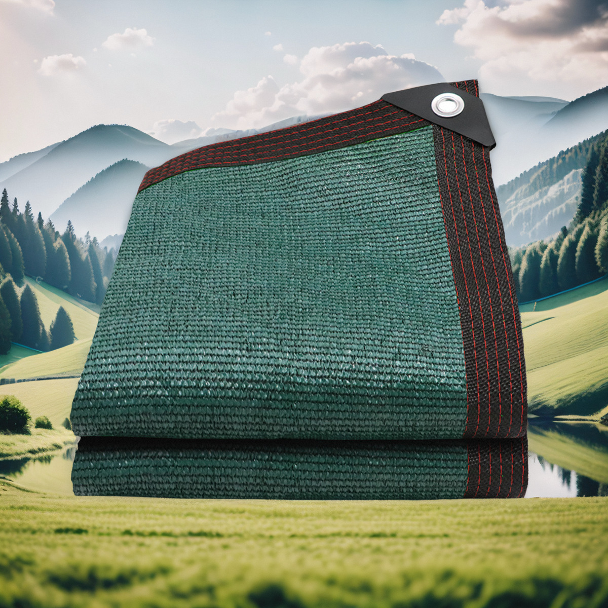 Темно-зеленая шестиниточная подшивка + петлицы + усиленные углы/кв. метр.