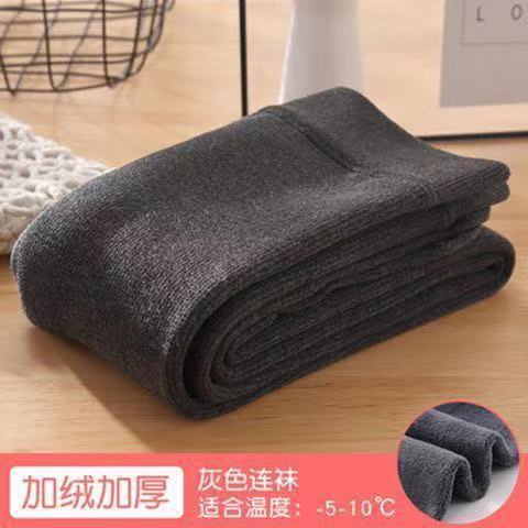 女の子の一体の毛の底のズボンとベルベットの厚い秋冬の大きい子供の縦の条のズボンの靴下の赤ちゃんの厚い毛の外は洋風を着ます。