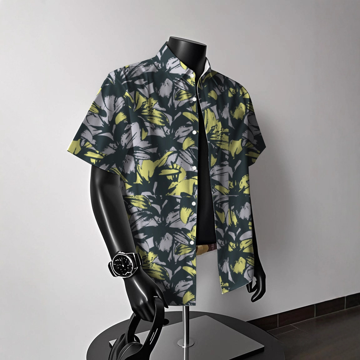 港风vintage男士夏季休闲潮流沙滩情侣衬衣夏威夷美式短袖花衬衫