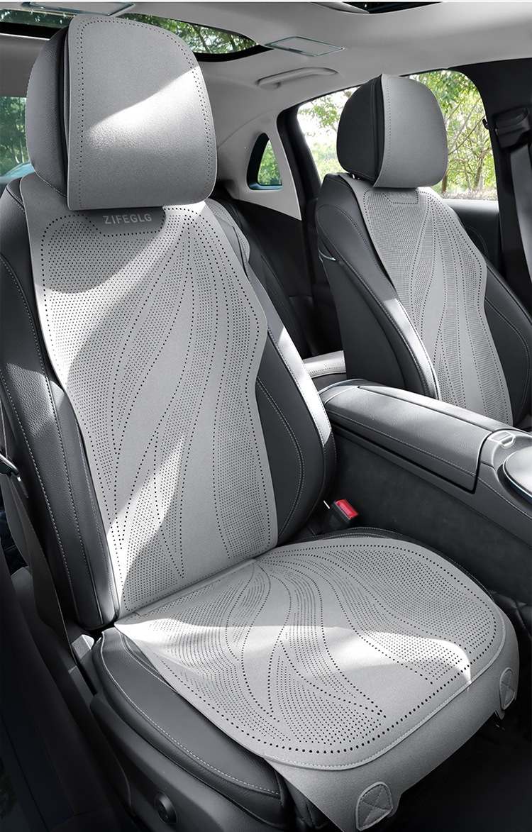 2026 Purple Wind Chime New Leaf Pattern Suede Car Seat Cushion MA10, Suitable for All Seasons