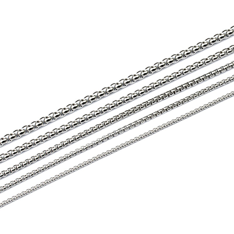 メーカー直販ステンレス角真珠ネックレス子チタン鋼アクセサリー配鎖粗鎖男性蛇骨鎖素鎖シンプル