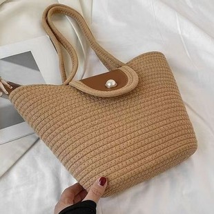 New Fashion All-match Ins Crossbody Bag Seaside Vacation Bag Pastoral Style Woven Bag Internet Popular Women's Bag New Portable Bag