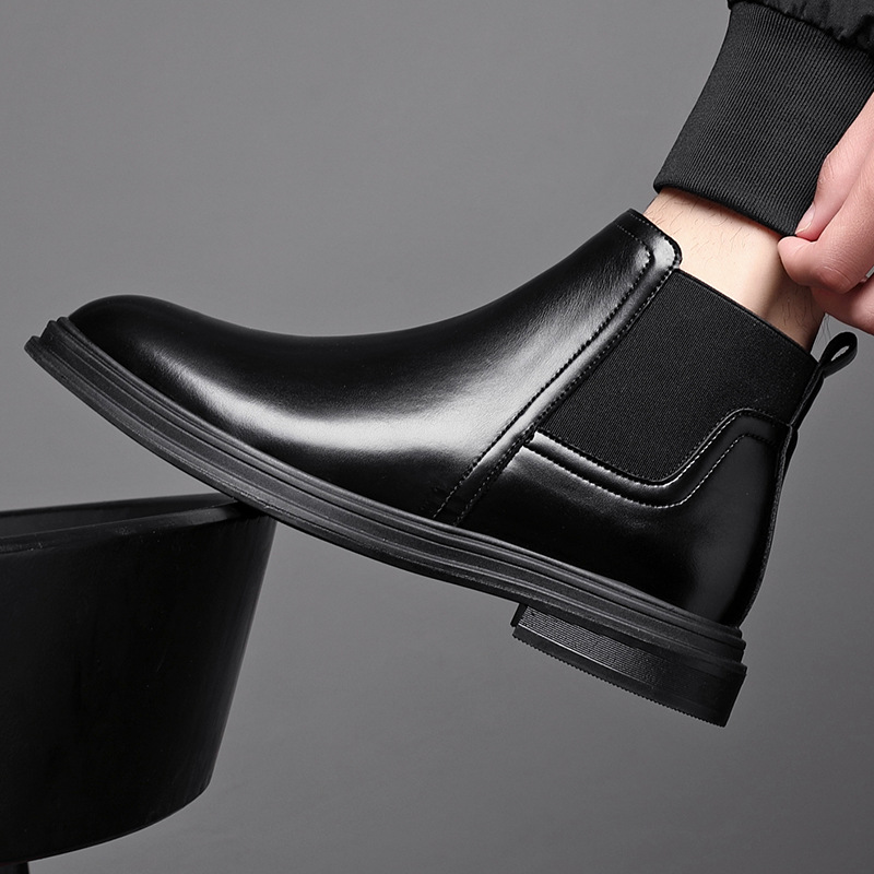 Boots Men's 2025 New Spring and Autum High-Top Men's Shoes Breathable British Leather Boots Men's Chelsea Boots