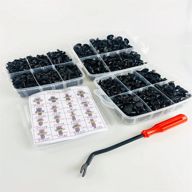 630pcs в штучной коробке автомобиля крыло винт пластиковый заклепка крепеж зажим дверной панели с отверткой
