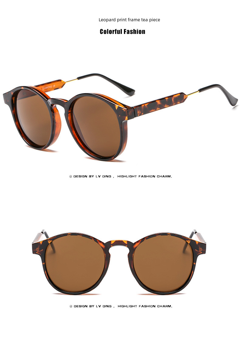 2018 New Fashion retro sunglasses 9165 texture round frame transparent sunglasses cross-border fashion sunglasses_voghion.com