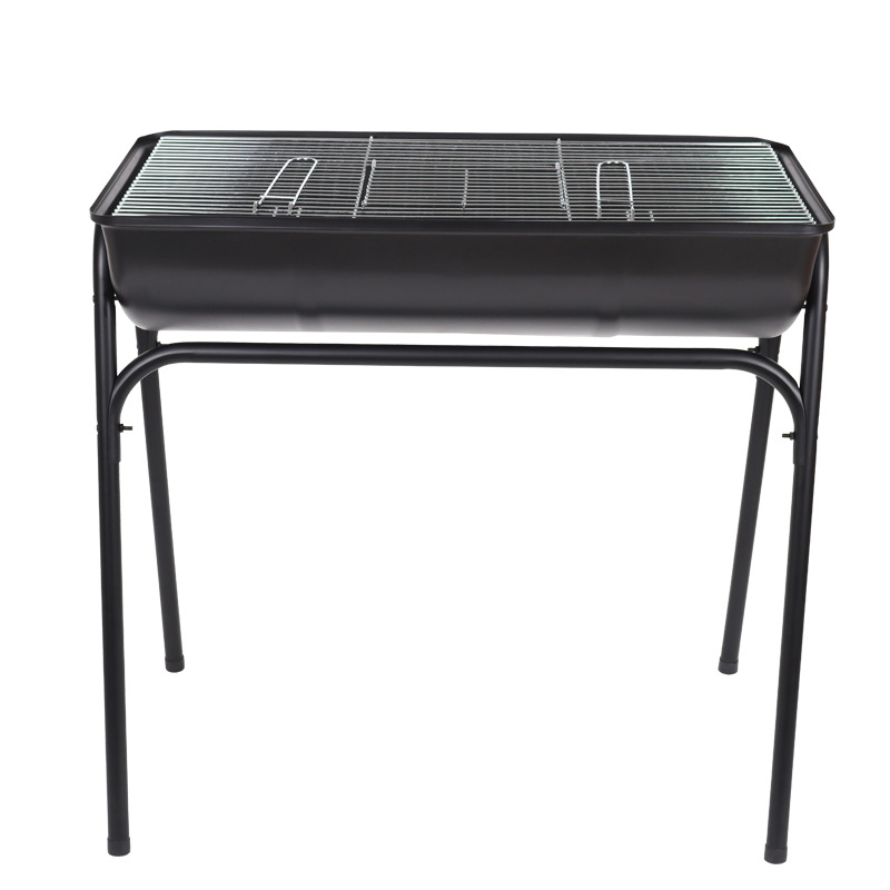 Barbacoa de medio lado al por mayor Barbacoa portátil al aire libre Barbacoa para acampar en el campo en el hogar Barbacoa de carbón