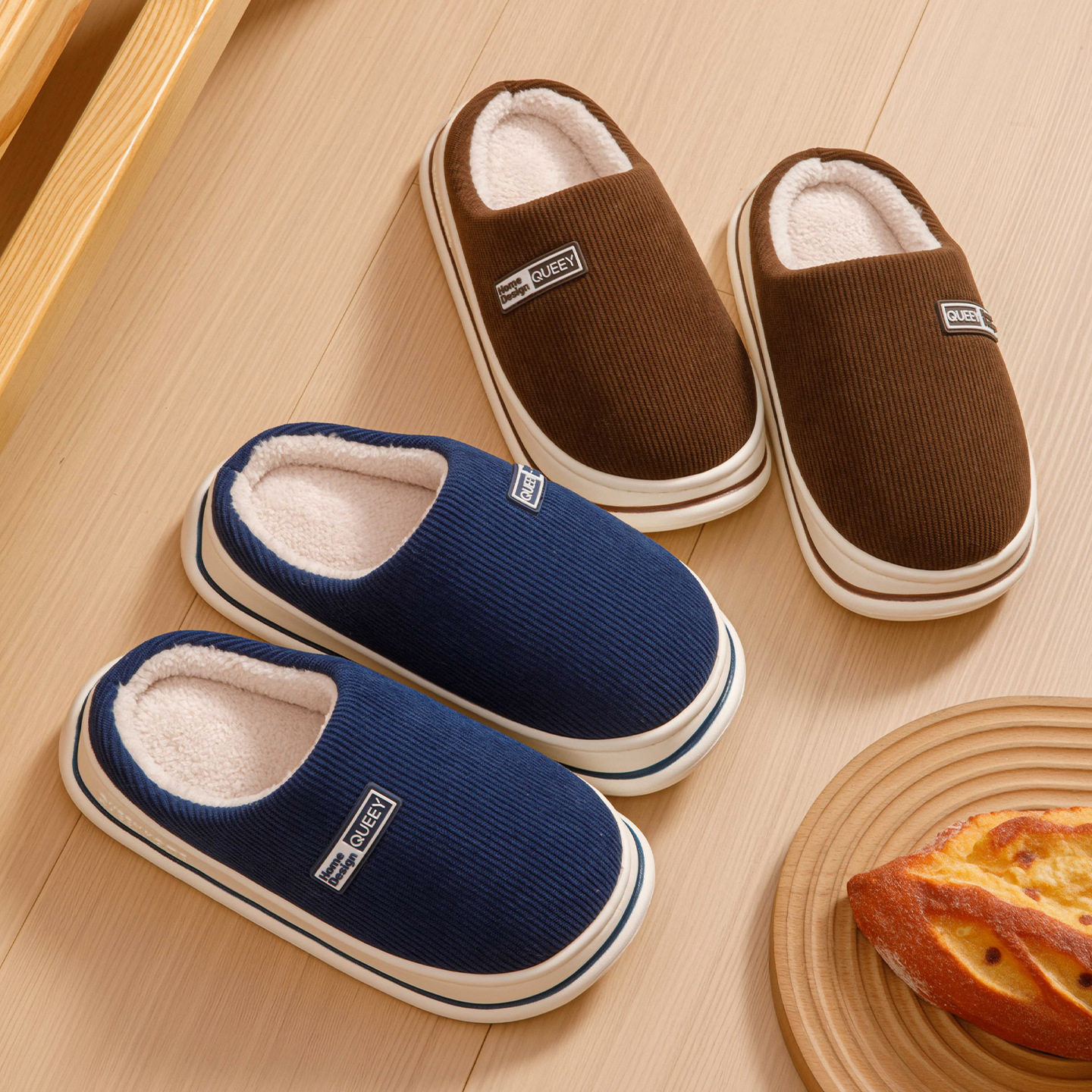 Pantofole in cotone da uomo, autunno e inverno, antiscivolo, con suola spessa, antibatteriche, deodoranti, morbide, calde, 2026 nuove pantofole in cotone da coppia per donna