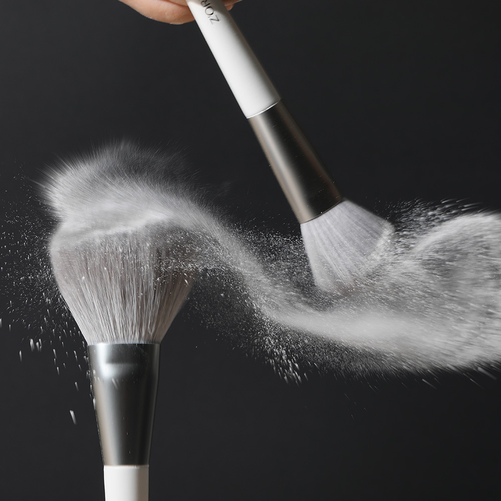 Zhuolya luz lujo conjunto completo de plata biónica cola zorro nano micro talla herramientas belleza caja regalo 10 pinceles maquillaje traje