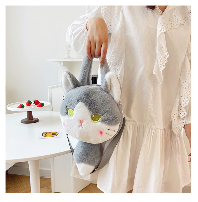 137g Weight Zipper Closure Type Single Shoulder Strap, Top Handle Strap Type Shoulder Bag Bags Type Casual Occasion Plush Material Animal, Cartoon Pattern Spring, Autumn&Winter Season Kid'S Gender Cute Style Round Shape Kid'S Plush Animal Cartoon Cute Round Zipper Shoulder Bag 19