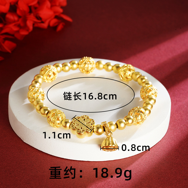 Sha Jin China estilo ling ling ling pulsera de marea nacional de mujer hortenida loto imitación cadena de perlas de oro fabricantes Yiwu al por mayor joyerías al por mayor image 8