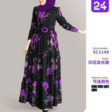 2025���¿�ӡ��������ɫ����ͨ�����浯ӡ�������޳�ȹ����ȹ1148