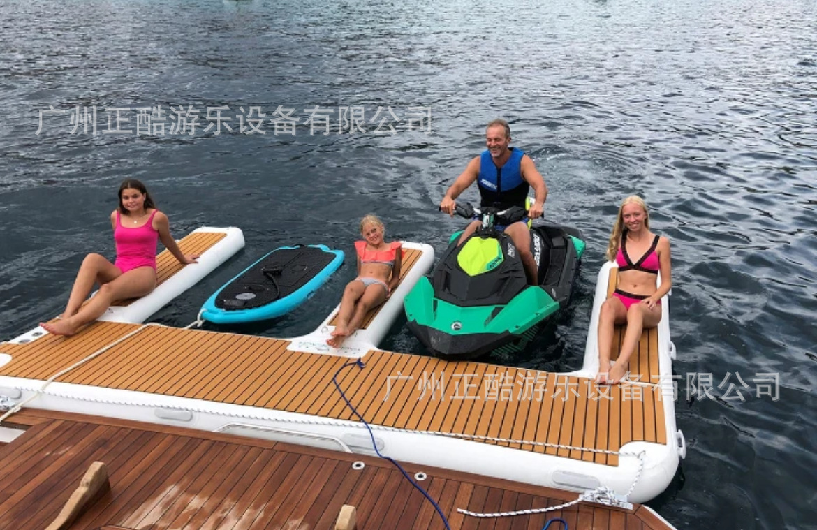 Cojín antideslizante inflable EVA mar piscina con piscina de red yate acuático tobogan de apoyo sofá flotante plataforma flotante