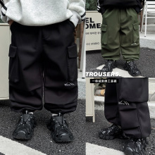 【冬款特价清仓】儿童冬装韩版休闲长裤小山印花加绒男童工装裤潮