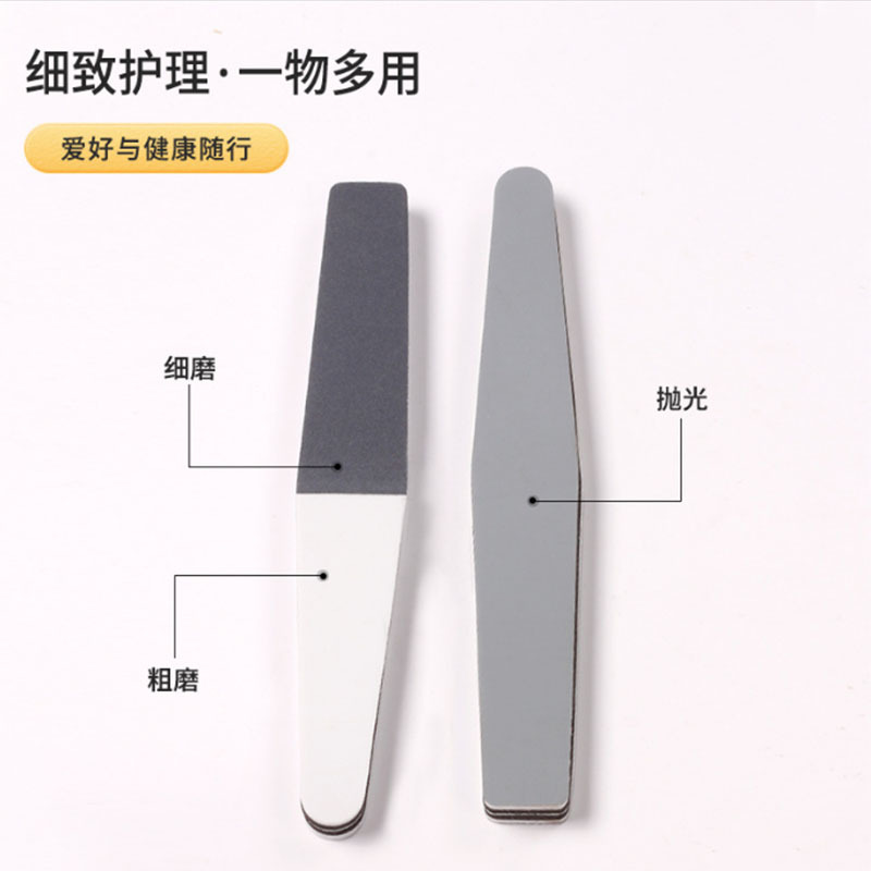Esmalte de uñas transfronterizo tira de pulido de tres lados tira de molienda negro blanco gris Archivo de esponja bloque de pulido esmalte de uñas tira de arena herramienta de uñas