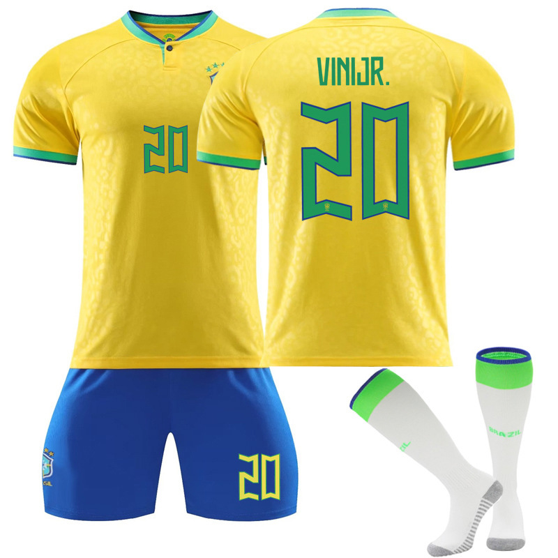 thumbnail image 1 of 2223 Brasil camiseta local No. 10 Neymar 20 Vinicius 9 Chalison 18 Jesús traje uniforme, 1 of 5