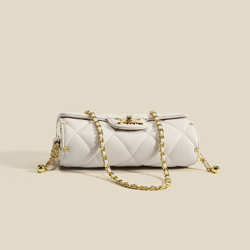 Borsa a tracolla singola a spalla singola con cilindro ricamato versatile alla moda da donna occidentale in stile coreano estivo 2024_voghion.com