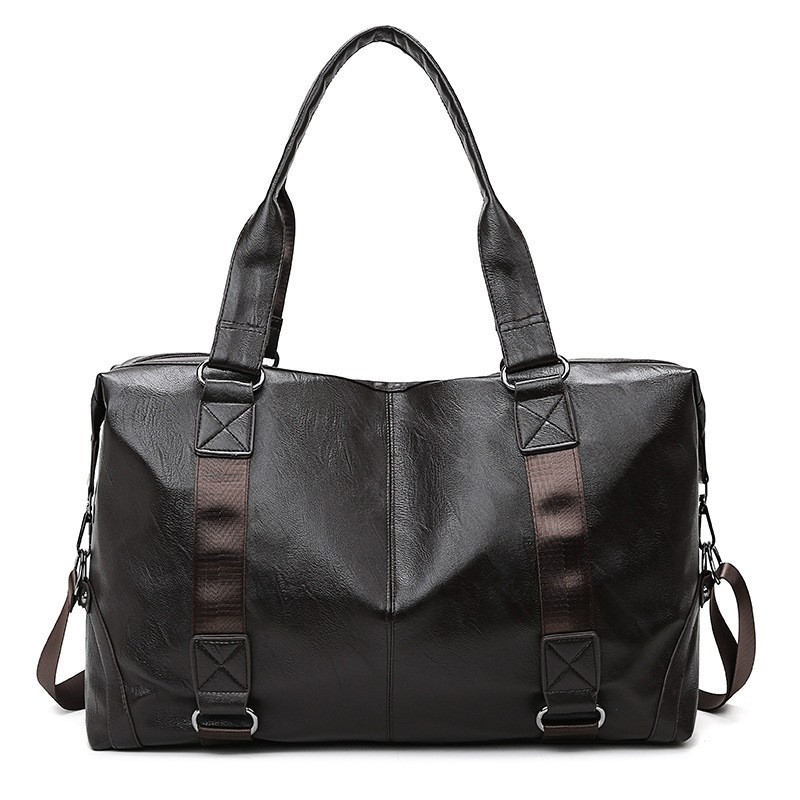 Bolso de viaje de cuero suave para hombre Bolso de equipaje de corta distancia de viaje de negocios de gran capacidad Bolso de hombro de fitness de almacenamiento