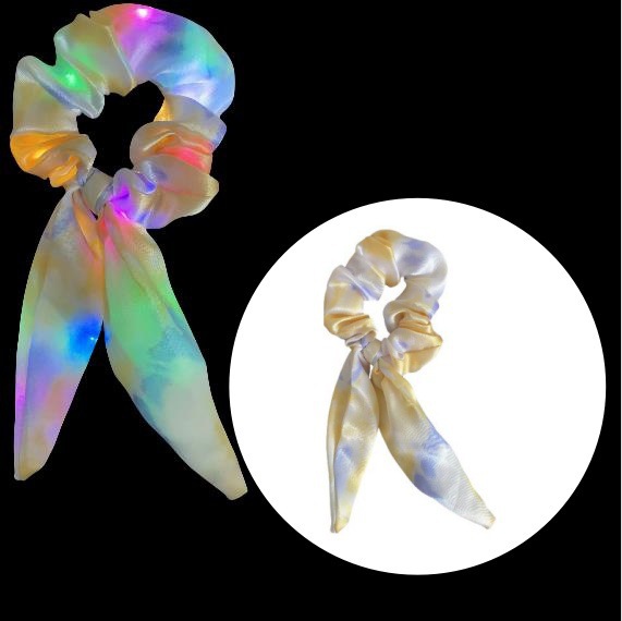 Lazo luminoso para el cabello del intestino grueso DIY luz nocturna cabeza flor brillante apoyo intestino gordo cuerda de cabeza club nocturno banda de goma accesorios para el cabello transfronterizos