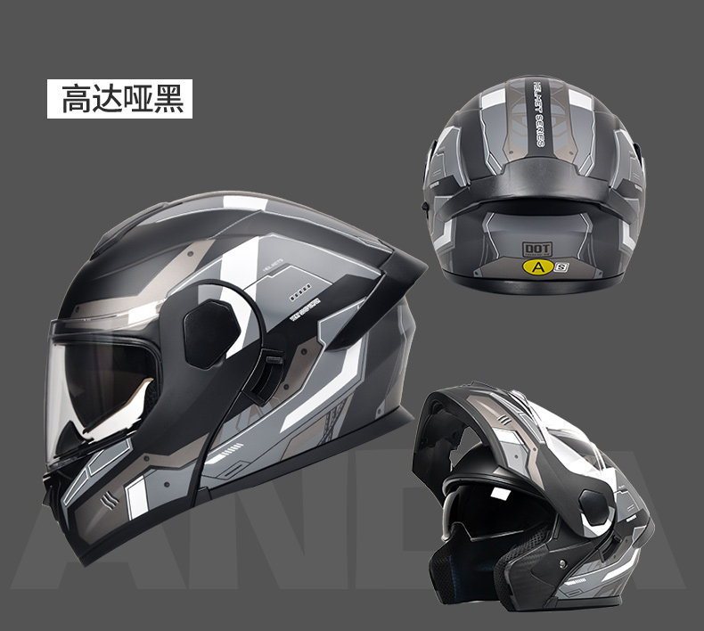 AD electric motorcycle helmet for men and women, motorcycle safety helmet, all-season full-face helmet, 3C/DOT certified, winter open-face helmet